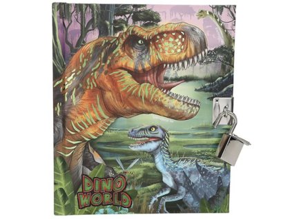Diář se zámkem Dino World – T-Rex & Velociraptor, 192 stran