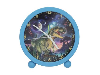 Stolní budík Dino World Galaxy – tichý chod, 11 cm