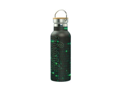 Termoláhev Baagl Numbers s bambusovým víčkem – 500 ml (zelená)