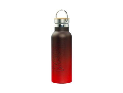 Termoláhev Baagl Gradient červeno-černá s bambusovým víčkem – 500 ml