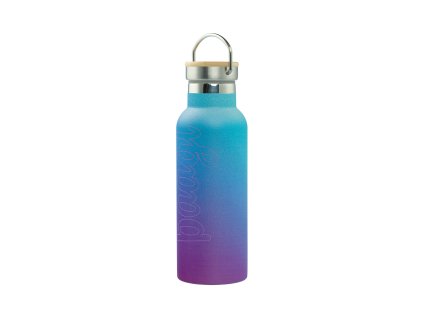 Termoláhev Baagl Gradient modro-fialová s bambusovým víčkem – 500 ml