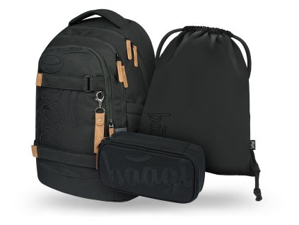 Školní set Baagl Skate Max Darkness – batoh + penál etue + sáček