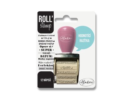 Otočné hodnoticí razítko Aladine Roll' Stamp – 12 českých nápisů