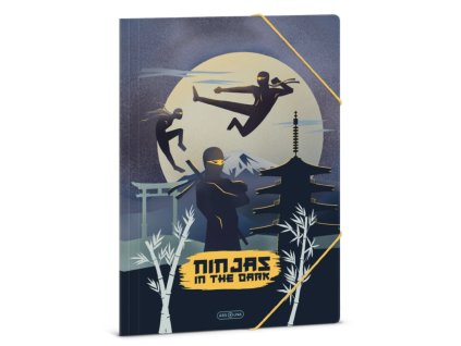 Složka na sešity A4 Ars Una Ninjas in the Dark – gumička, pevné desky
