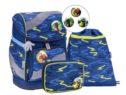 Školní batoh Belmil Smarty Sketch Lime Green – set s penálem a sáčkem