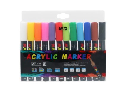 Popisovače akrylové M&G Acrylic Marker 2 mm – sada 12 ks
