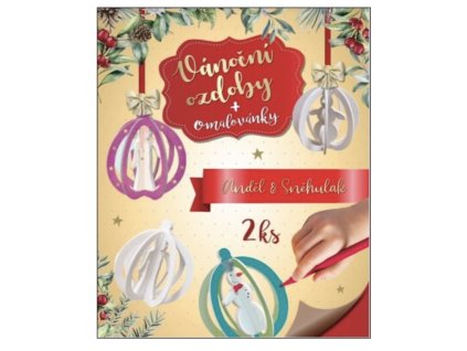 3D omalovánky OV5 Vánoční Anděl + Sněhulák