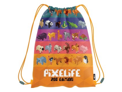 Sáček na přezůvky Junior Pixelife Zoo Edition – voděodolný