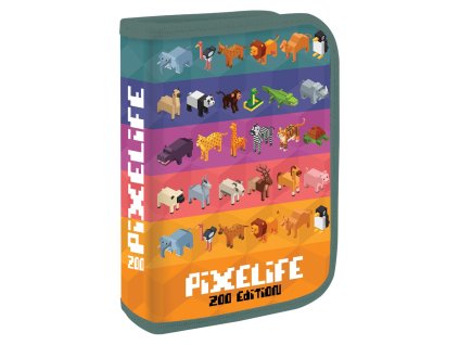 Plný penál Junior Pixelife Zoo Edition – 1 patro, 31 dílů