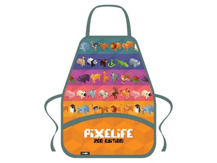 Umělecká zástěra Junior Pixelife Zoo Edition – nastavitelná