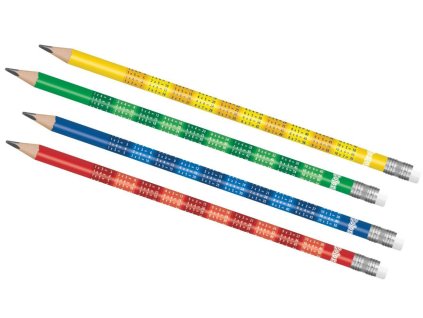 Colorino grafitová tužka s násobilkou – kulatá, B, s pryží (1 ks)
