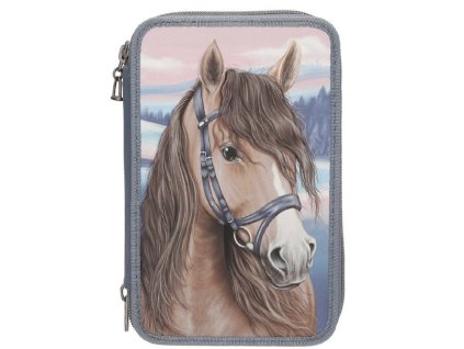 Třípatrový penál s výbavou Miss Melody – 3D efekt koně