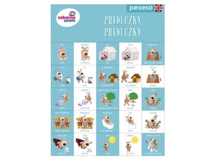 Jazykové pexeso Angličtina – Předložky