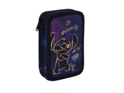 Penál 2 zipy CoolPack Jumper – Stitch GOLD (vybavený)