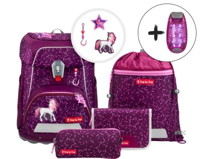 Školní aktovka Step by Step FIT Pretty Unicorn Nuala – 5dílný set