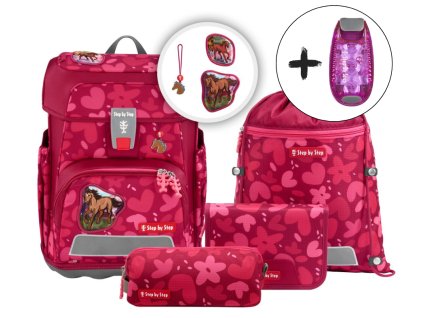 Školní aktovka Step by Step CLOUD Wild Horse Nora – 5dílný set