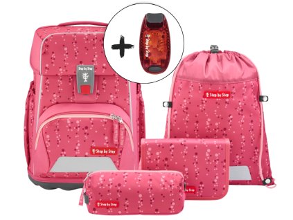 Školní aktovka Step by Step BASIS Pink Bubbles – 4dílný set