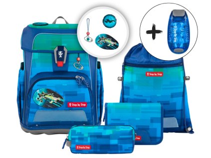 Školní aktovka Step by Step CLOUD OCEAN Space Craft Spike – 5dílný set
