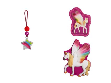 Doplňková sada obrázků MAGIC MAGS Schleich Bayala – Okřídlený duhový jednorožec