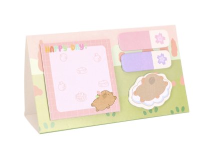 Bloček samolepící STRIGO Kapybara – 3 velikosti, 60 listů 1