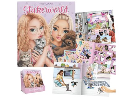 Kreativní sešit Top Model Stickerworld Doggy and Kitts – se samolepkami pejsků a koťátek
