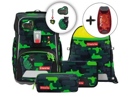 Školní aktovka Step by Step GIANT Black Cat Chiko – 5dílný set, AGR certifikát