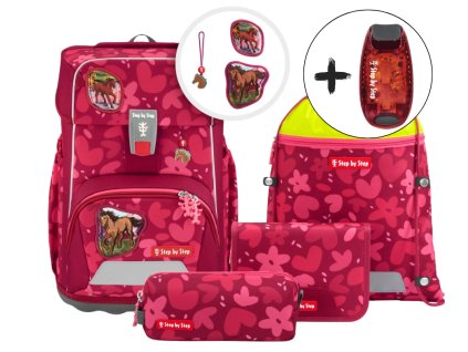 Školní aktovka Step by Step GIANT Wild Horse Nora – 5dílný set, AGR certifikát