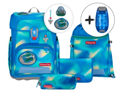 Školní aktovka Step by Step Cloud FLASH Ninja Zazu – 5dílný set, AGR certifikát