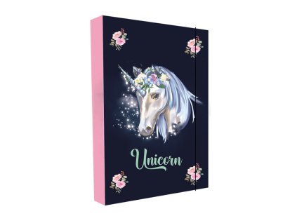 Box na sešity A5 Unicorn – lamino, s gumičkou