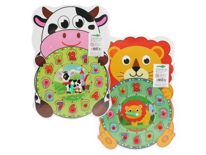 Dětské dřevěné hodiny se zvířátky – výukové (mix 10 vzorů)