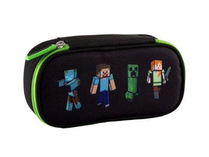 Školní kulaté pouzdro Minecraft AC6 – s klopou