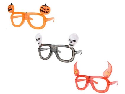 Halloween brýle s LED světlem – Lebky