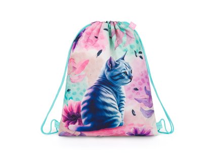Sportovní vak Topgal RAMY 26054 pro holky – kočička a květiny