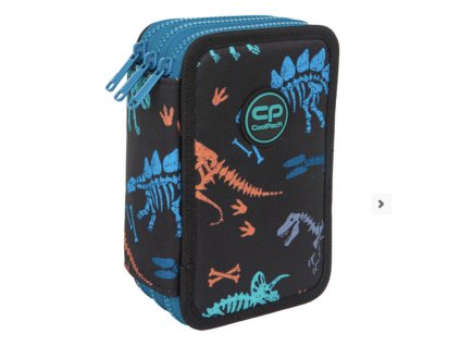 Třípatrový školní penál CoolPack Jumper Fossil – vybavený