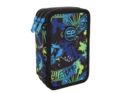 Třípatrový školní penál CoolPack Jumper Skate Night – vybavený