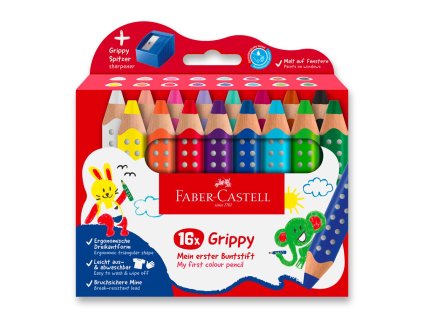 Pastelky Faber-Castell Grippy – sada 16 barev (jumbo)