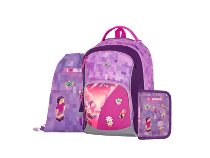 Školní set 3 ks OXY GO Playworld Girl – batoh, penál a sáček