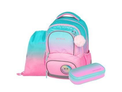 Školní batoh Oxybag OXY NEXT Ombre Pink – školní set 3 ks