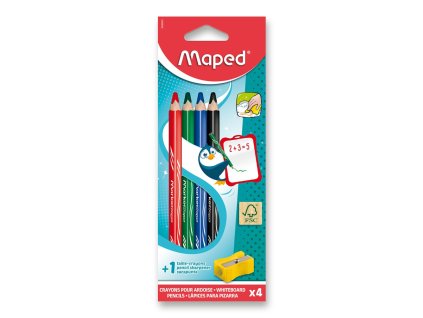 Smazatelné pastelky Maped Dry-Erasable 4 ks + ořezávátko