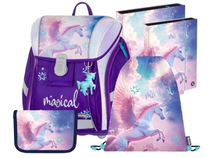 Školní set pro prvňáčky Oxybag Premium Light Pegas Magical – 5dílný set