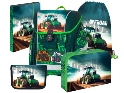 Školní set pro prvňáčky Oxybag Premium Light Traktor Offroad – 5dílný set