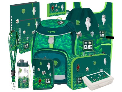 Školní set pro prvňáčky Oxybag OXY Sherpy Playworld Pixel – velký set 12 ks