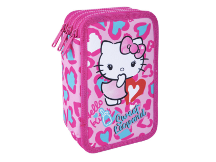 Penál 3 zipy CoolPack Jumper Hello Kitty Pink 2 – vybavený