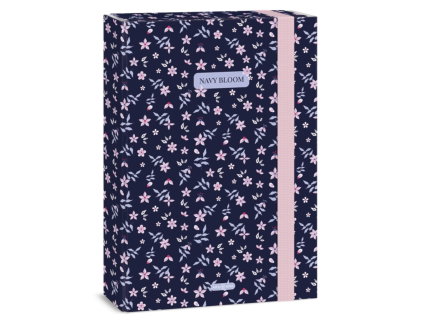 Box na sešity A4 Ars Una Navy Bloom
