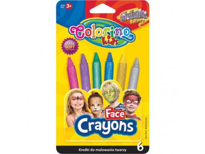 Tužky na obličej Colorino 6ks Metalické