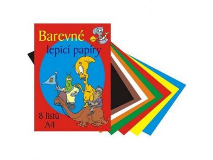 Barevné papíry - lepící 8ks