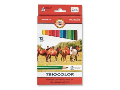 Pastelky Triocolor trojhranné – sada 12 barev v krabičcePastelky Triocolor trojhranné – sada 12 barev v krabičce