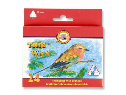 Trojhranné voskovky Koh-i-noor – 24 ks nerozmazatelných pastelek