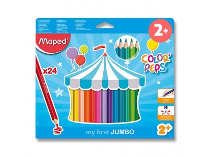 Pastelky Maped Color'Peps Jumbo - 24 barev, trojhranné