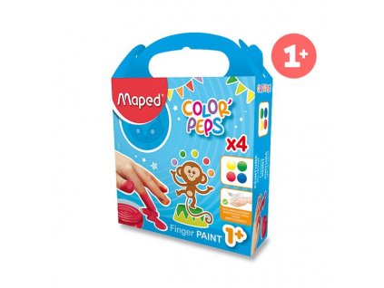 Prstové barvy Maped Color'Peps - 4 barvy, 80 ml